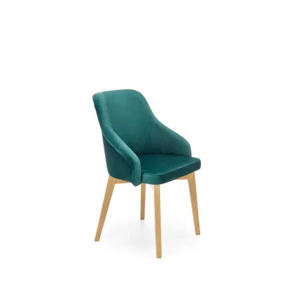 TOLEDO CHAIR 2, OAK HONEY / DARK GREEN